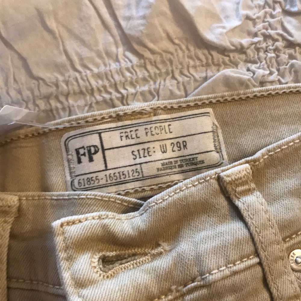 Free people skinny destroyed colored jean